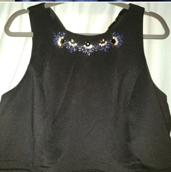 NWT City Chic black and blue high and low gown - Picture 3 of 5